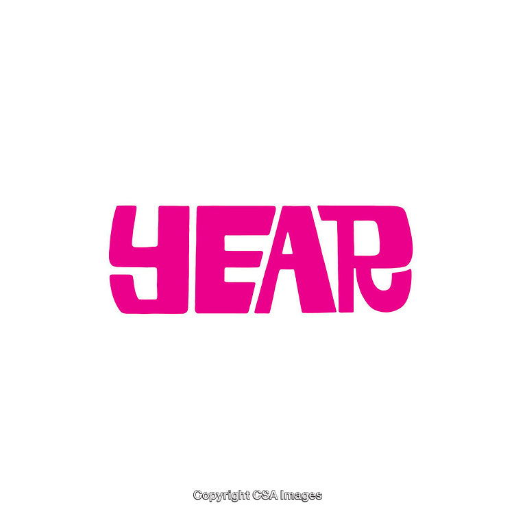 Bold Pink Artwork Displaying 'Year' in Modern Typography