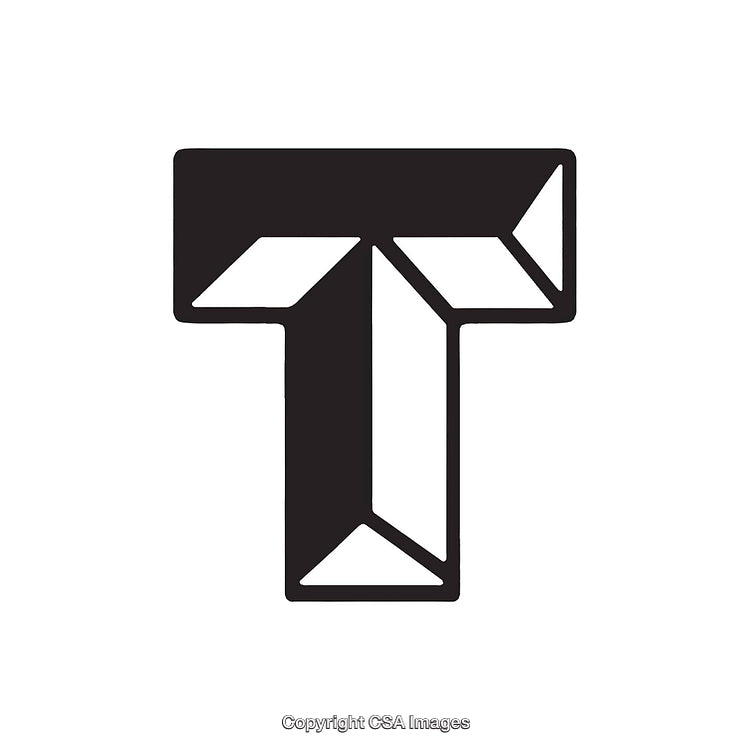 Bold Geometric Letter T Design with Modern Style