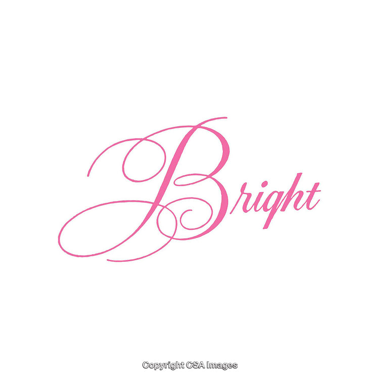Elegant Script Typography Design Featuring the Word Bright in Pink