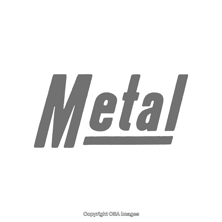 Stylish Gray Word Graphic Depicting the Word Metal in Bold Typography