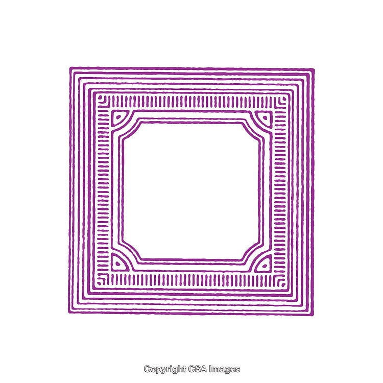 Ornamental Purple Frame Design with Geometric Patterns and Symmetrical Details