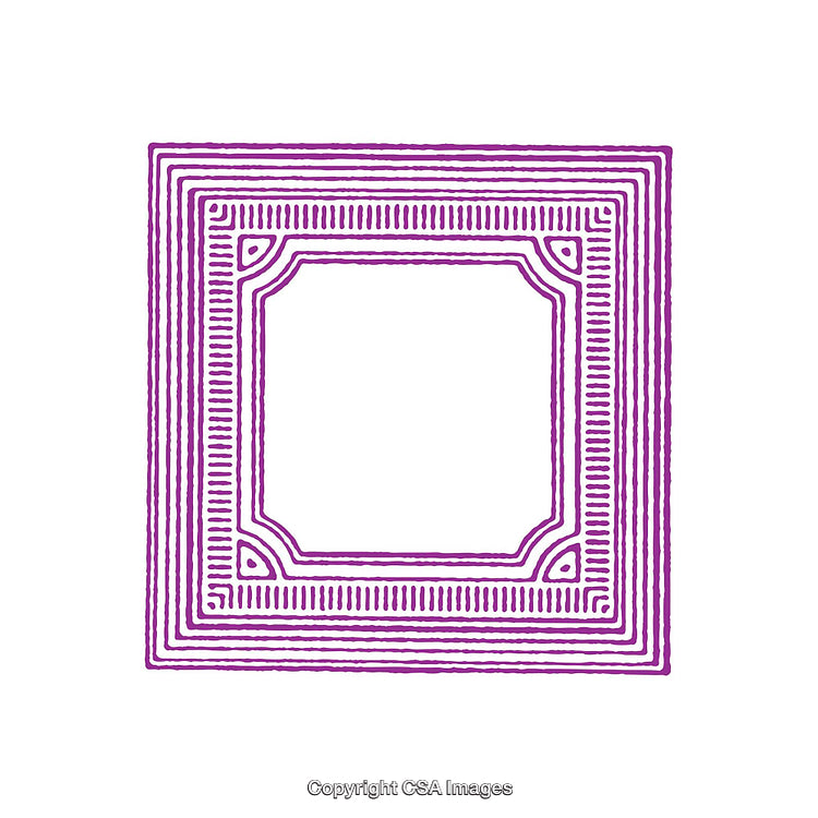 Ornamental Purple Frame Design with Geometric Patterns and Symmetrical Details