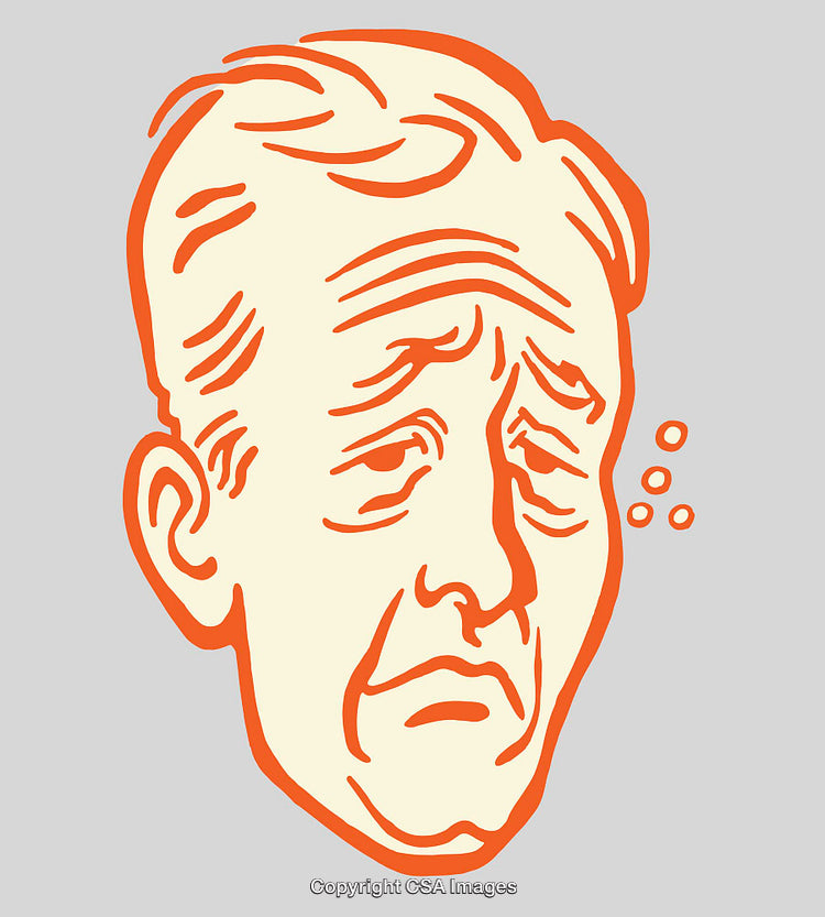 Illustrated Expression of Concern in Line Art Style