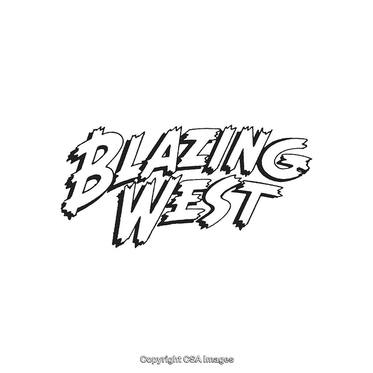 Blazing West Typography in Comic Style with Bold Energetic Design