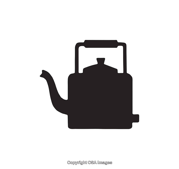 Silhouette of a Traditional Teapot Icon in Black Against White Background