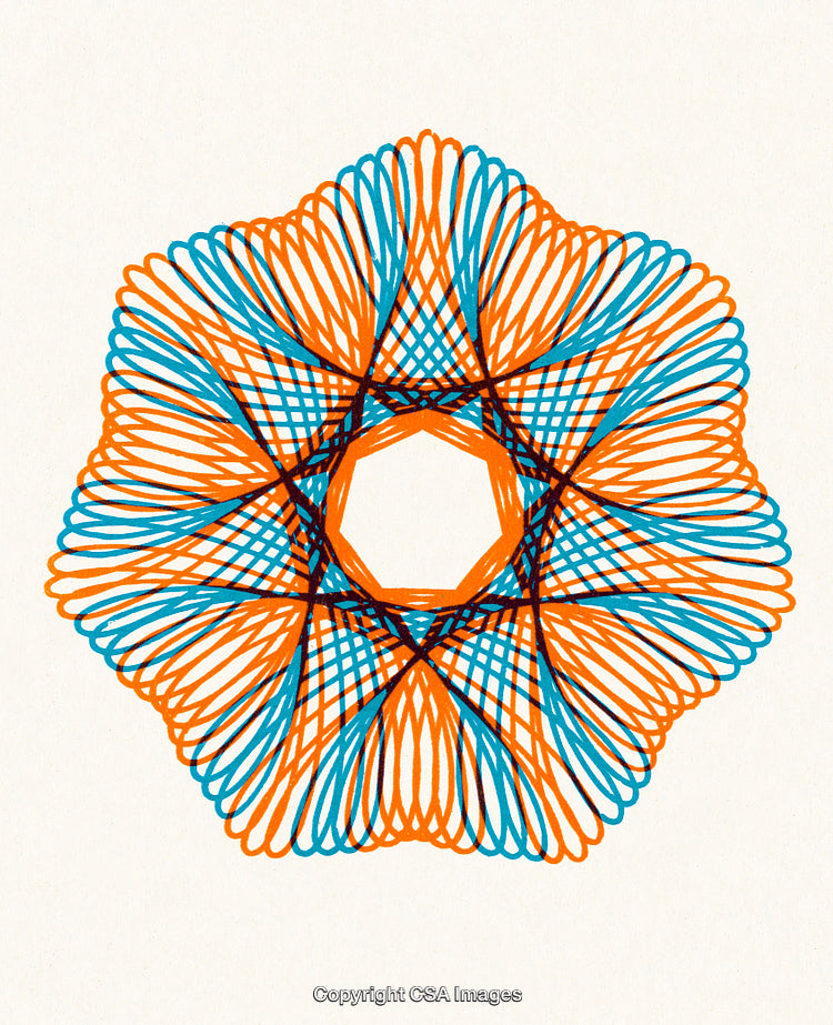 Colorful Symmetrical Geometric Design with Abstract Spiraling Patterns