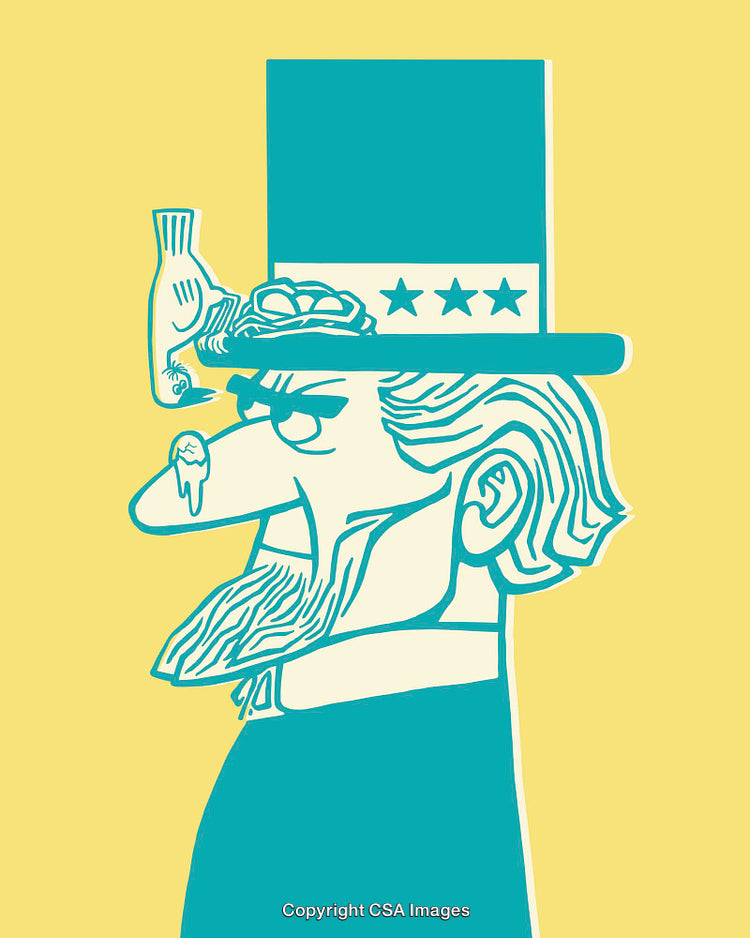 Illustrated Side Profile of a Character with Quirky Elements