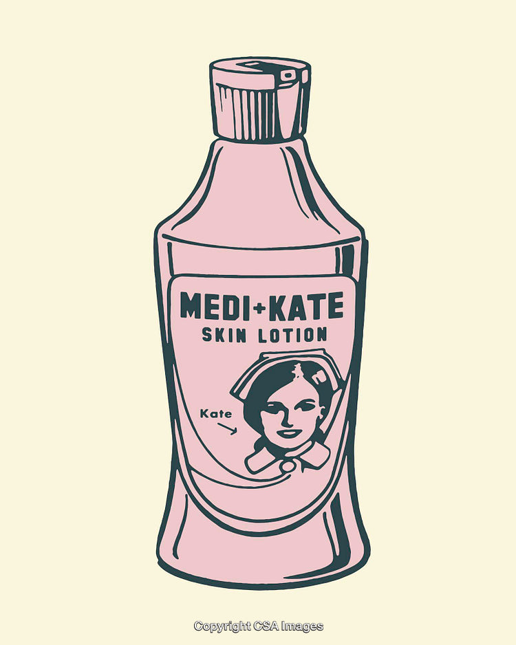 Vintage Line Art Illustration of a Skin Lotion Bottle Design