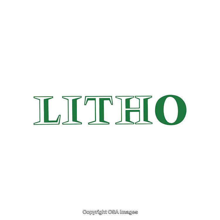 Green Litho Text Over White Background in Bold Font Design