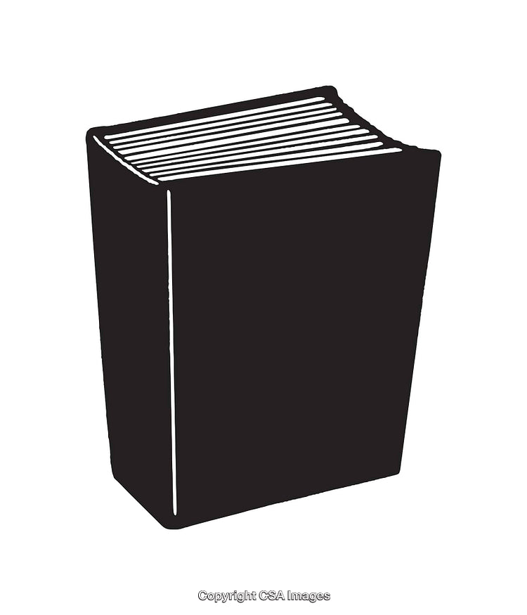 Minimalist Black and White Line Art Illustration of a Book