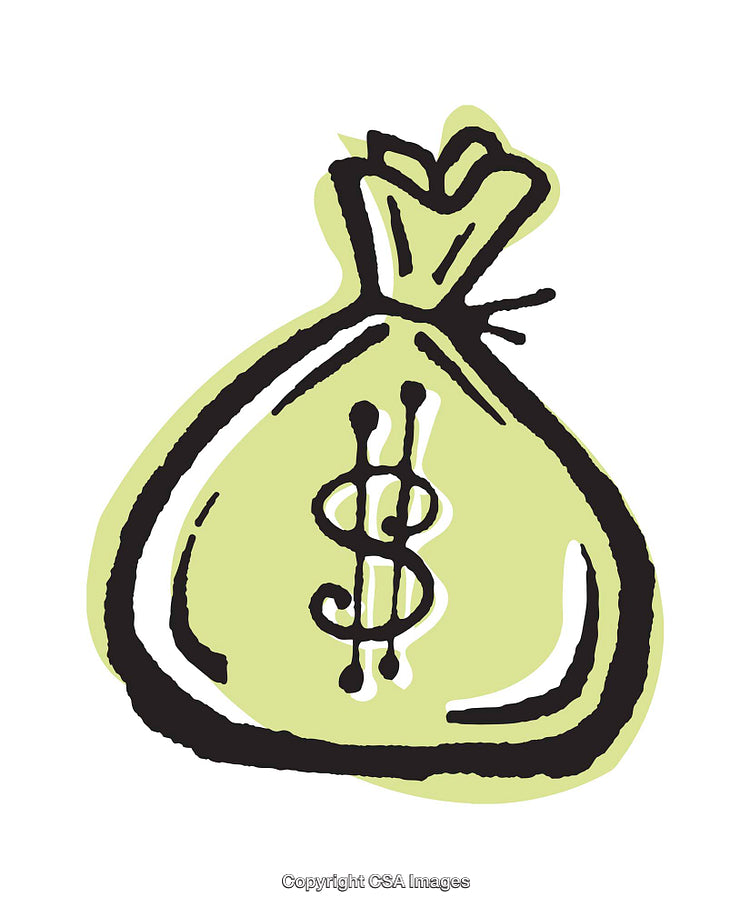 Money Bag Illustration with Dollar Sign on Light Background