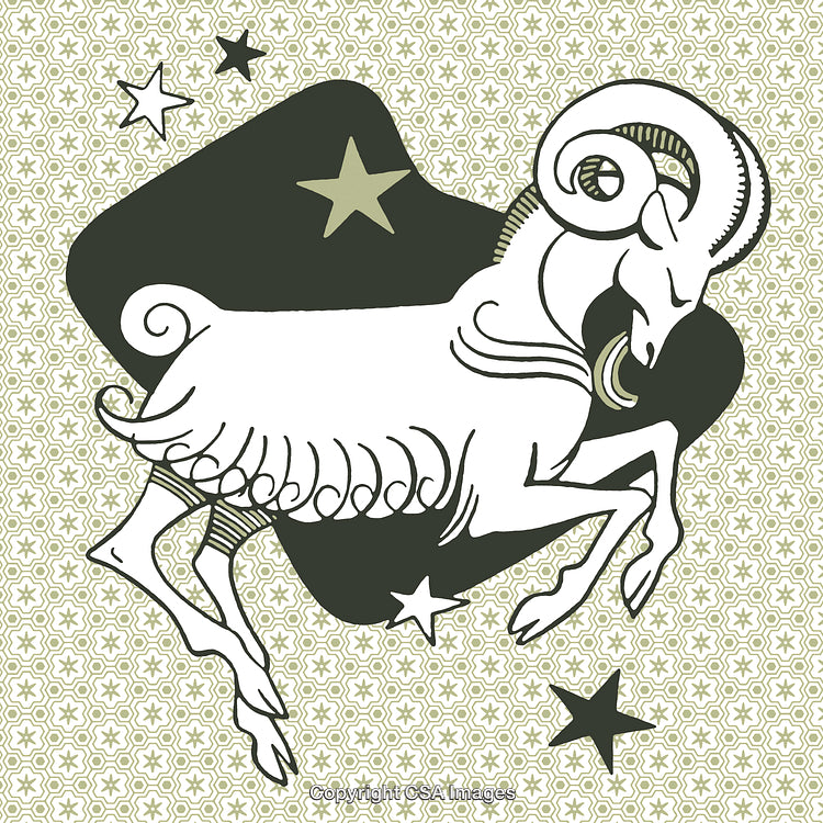 Artistic Representation of Aries Zodiac Sign in Abstract Style