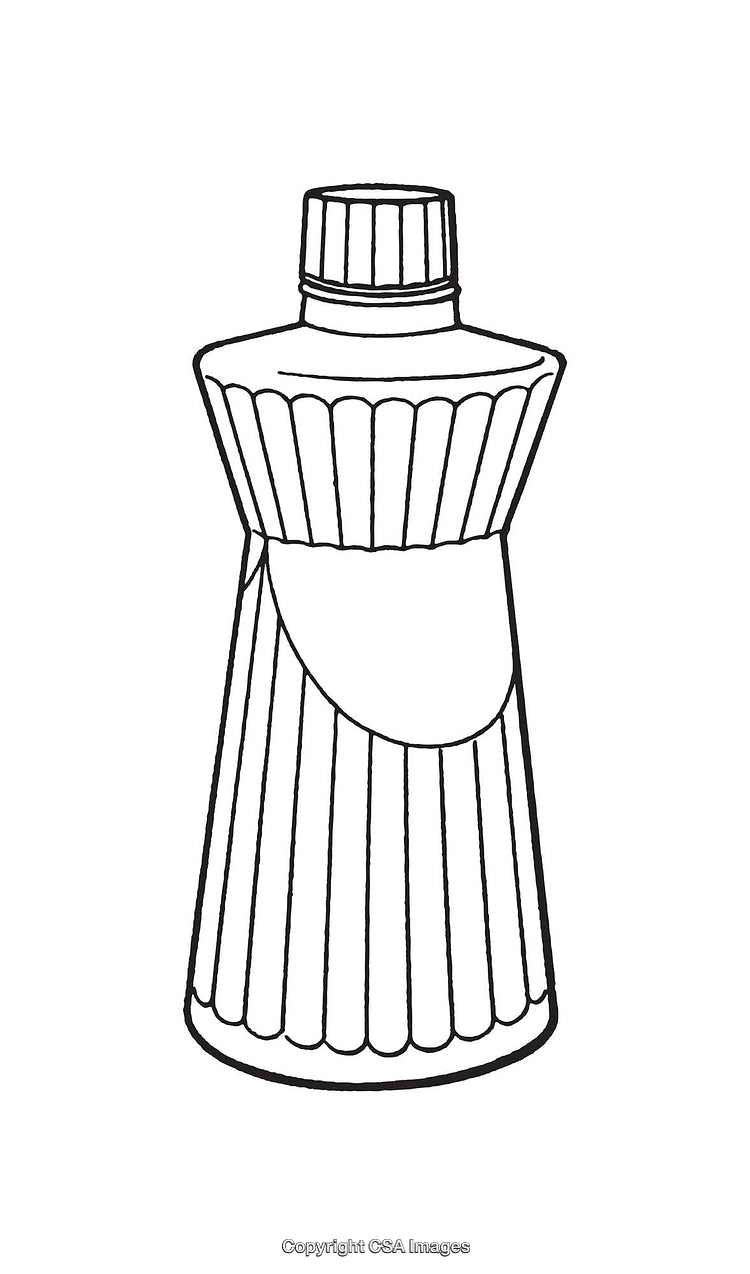 Black and White Line Art of a Stylish Bottle Design