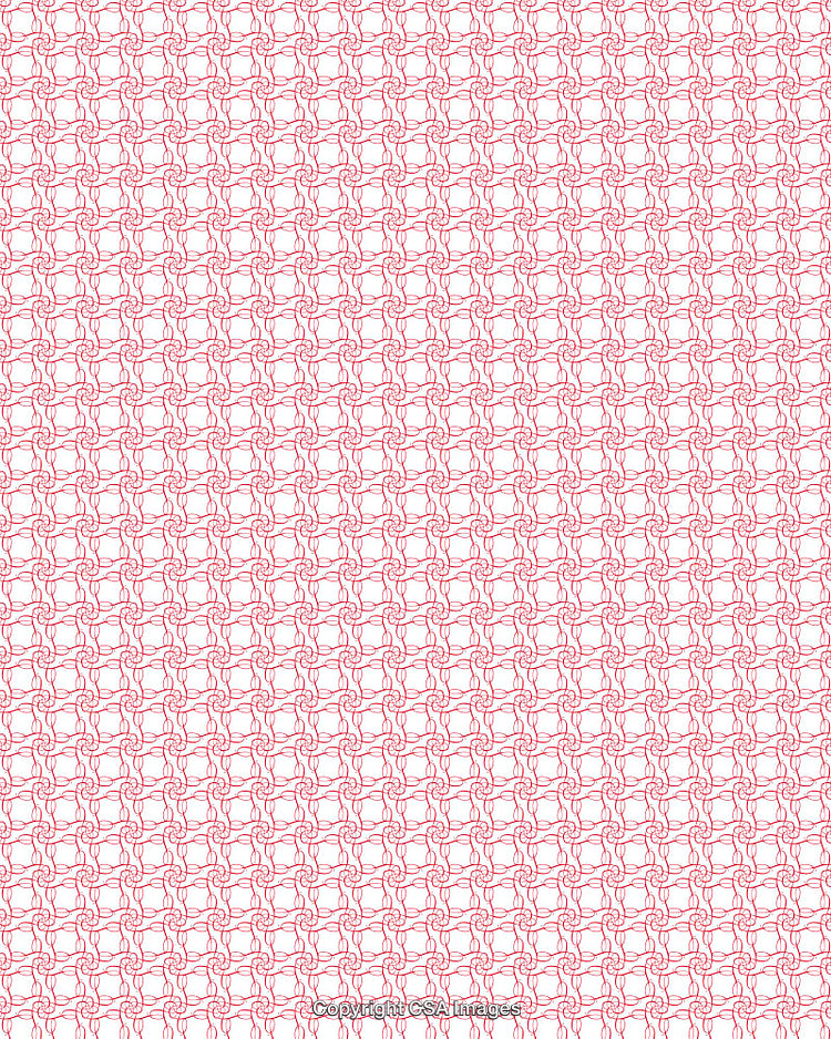 Intricate Geometric Red Pattern Design on a Clean White Background