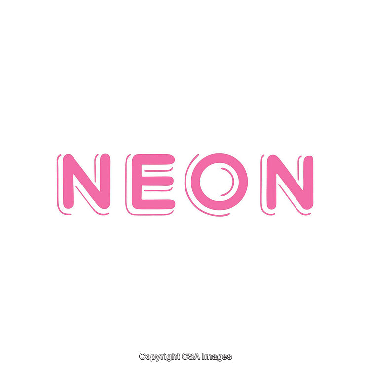 Bright Pink Neon Text on a Clean White Background