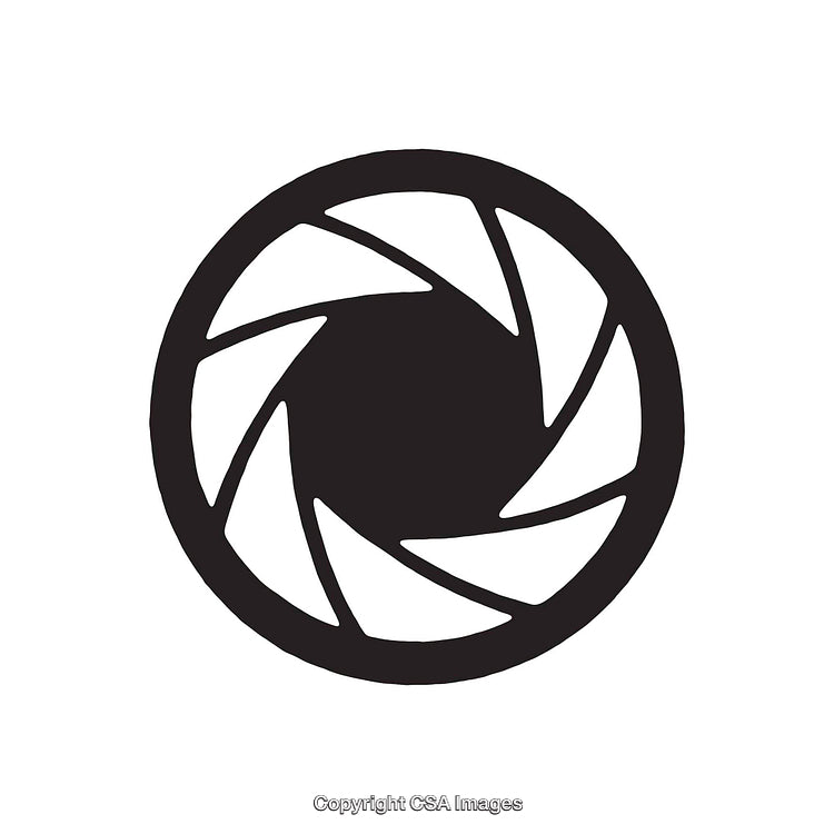 Black and White Abstract Circular Shape in Optical Aperture Design
