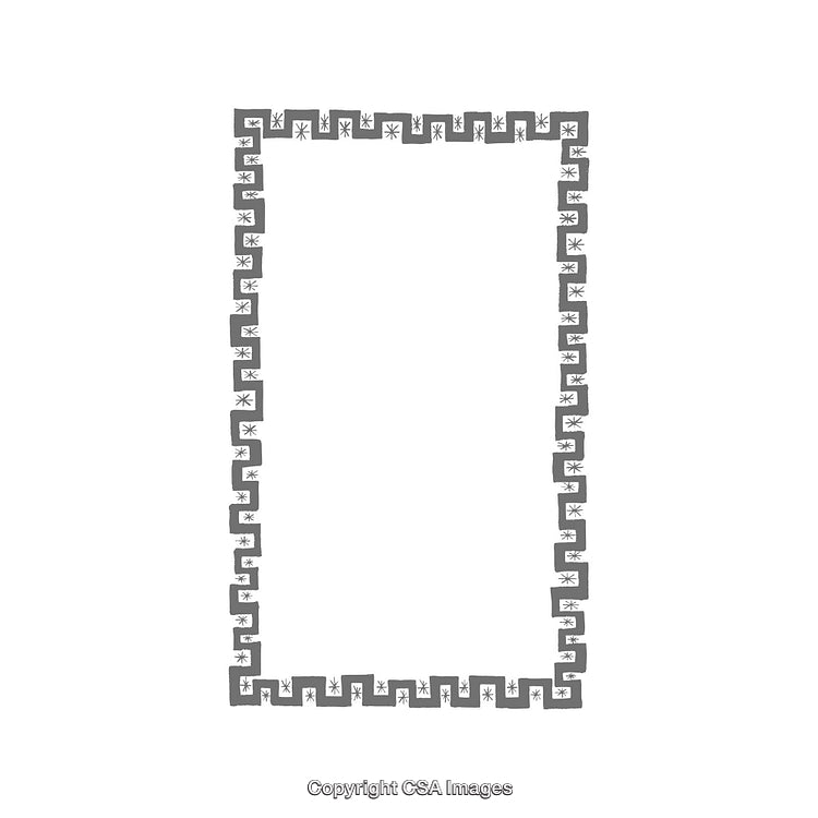 Decorative Rectangular Frame with Geometric Patterns and Abstract Design Elements