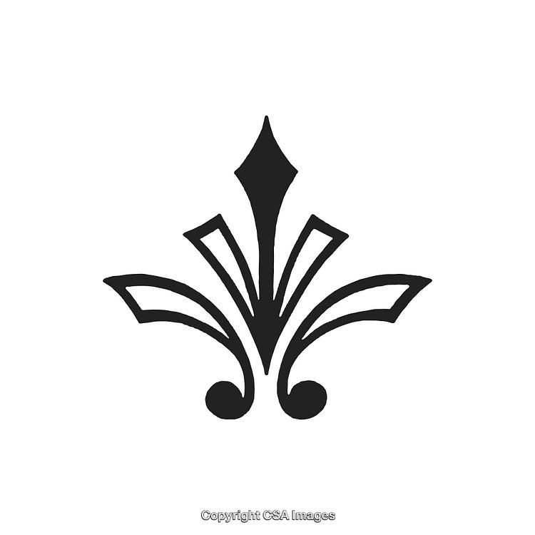 Elegant Black and White Decorative Ornament with Sophisticated Style