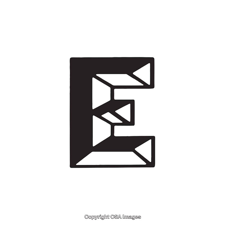 Geometric Greek Epsilon Symbol Over White Background in Modern Design