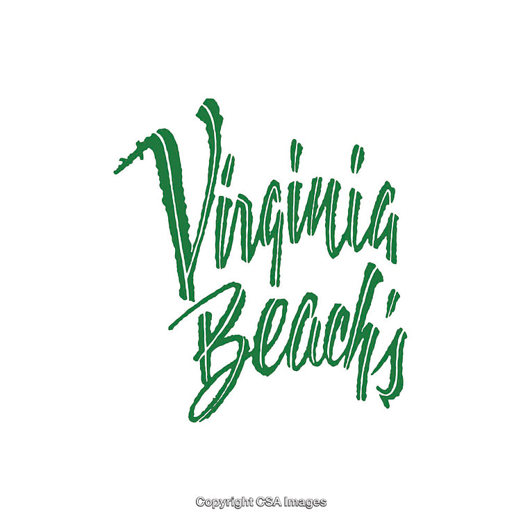 Green Artistic Virginia Beach's Word Design on White Background