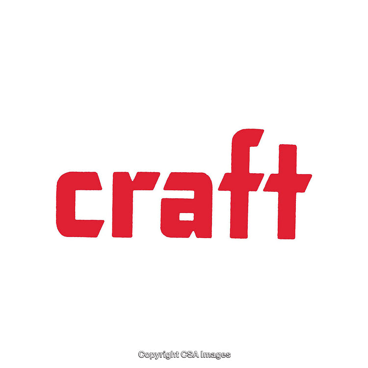 Red Craft Lettering Design Displayed on White Background