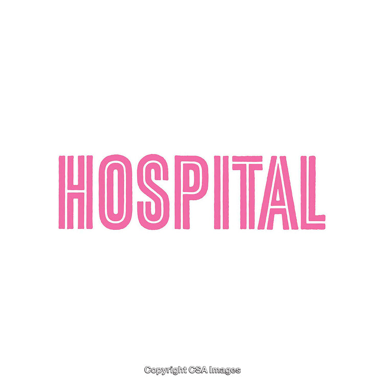 Pink Hospital Text Typography on Minimal White Background