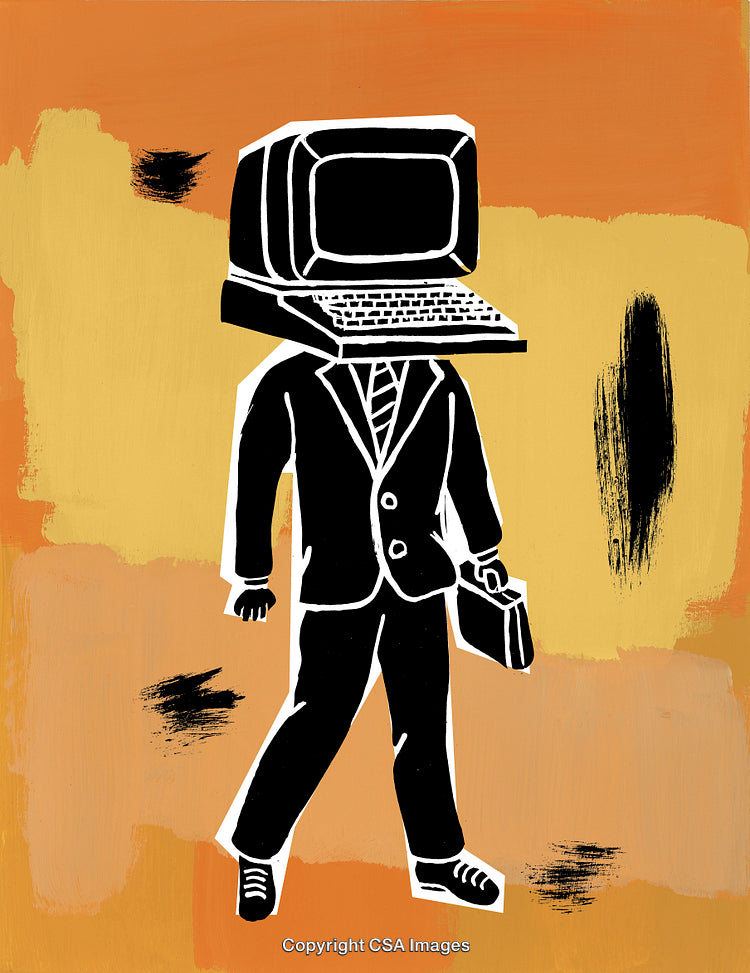 Man with Computer Head