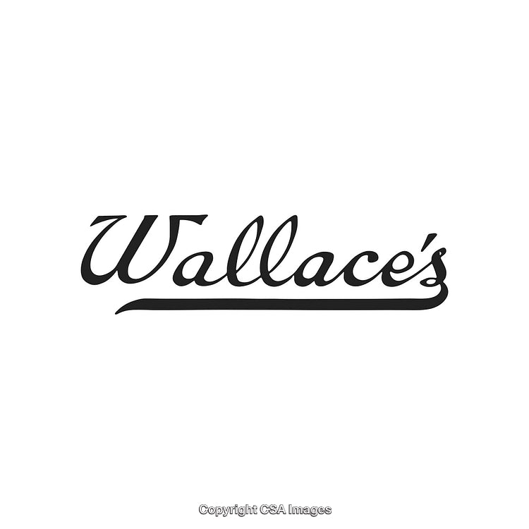 Elegant Script Logo Design Featuring the Name Wallace's on White Background
