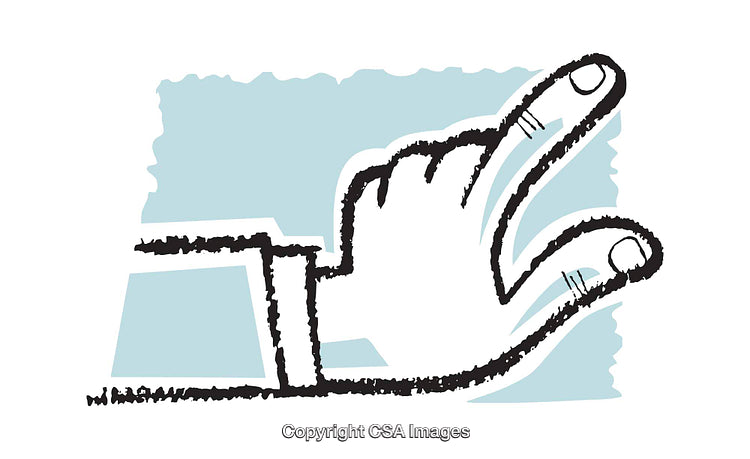 Illustrated Hand Gesture with a Sketchy Artistic Style