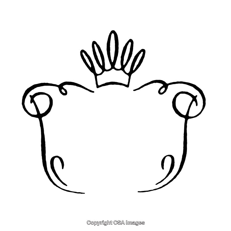 Elegant Black and White Border with Abstract Crown Design