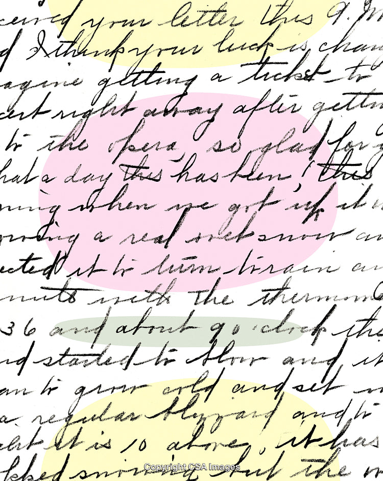 Handwritten Overlay With Vintage Aesthetic and Artistic Colored Accents