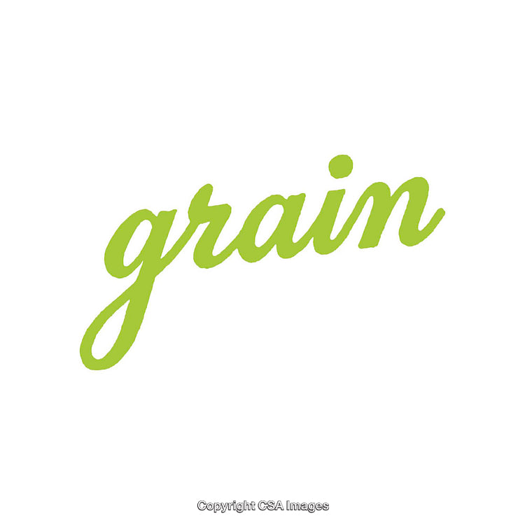 Minimalistic Green Typography with Word 'Grain' on White Background