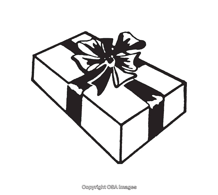 Elegant Black and White Gift Box With Decorative Ribbon Design