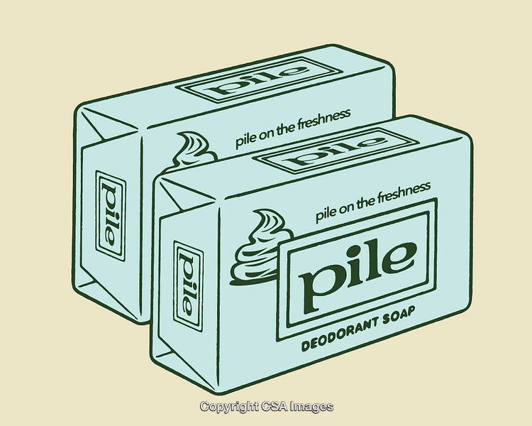 Vintage Line Art of Soap Packaging with Design Elements and Details