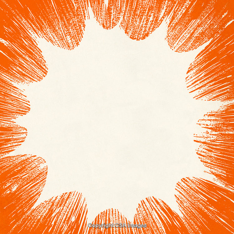 Abstract Orange Brushstroke Frame With A Blank Center for Copy Space
