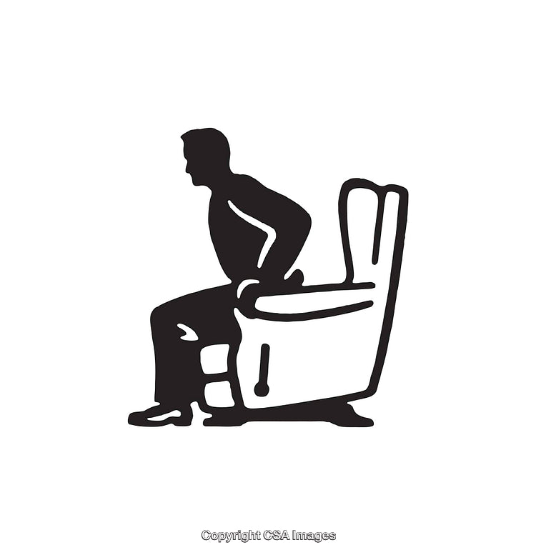 Black and White Illustration of a Person Seated on a Chair