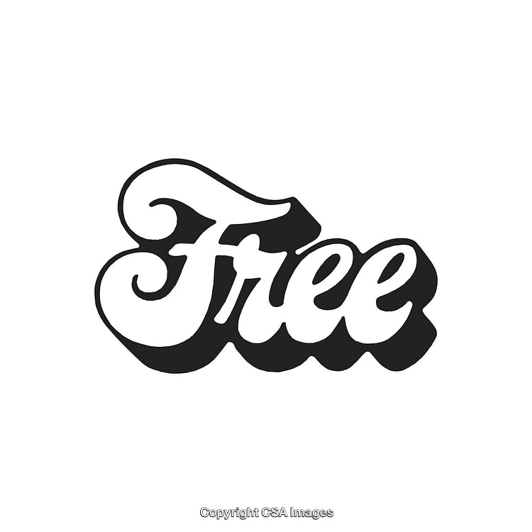 Stylized Typography of the Word 'Free' in a Bold Retro Font
