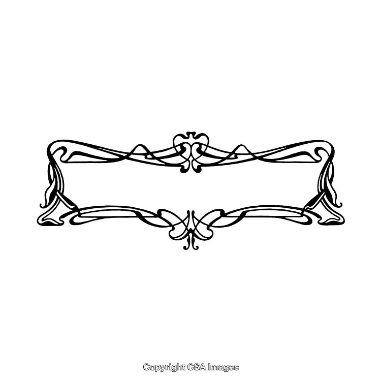 Elegant Black and White Frame with Ornamental Art Nouveau Design