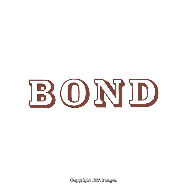 Brown Text Bond Word Art on a White Background