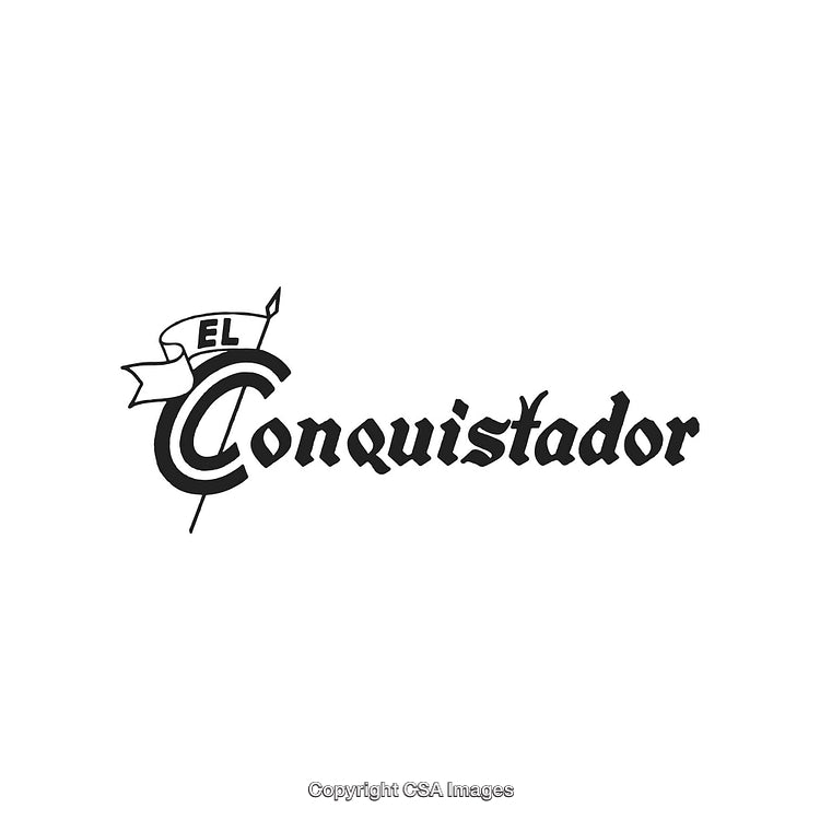 Stylized Typography Design Featuring the Words 'El Conquistador'