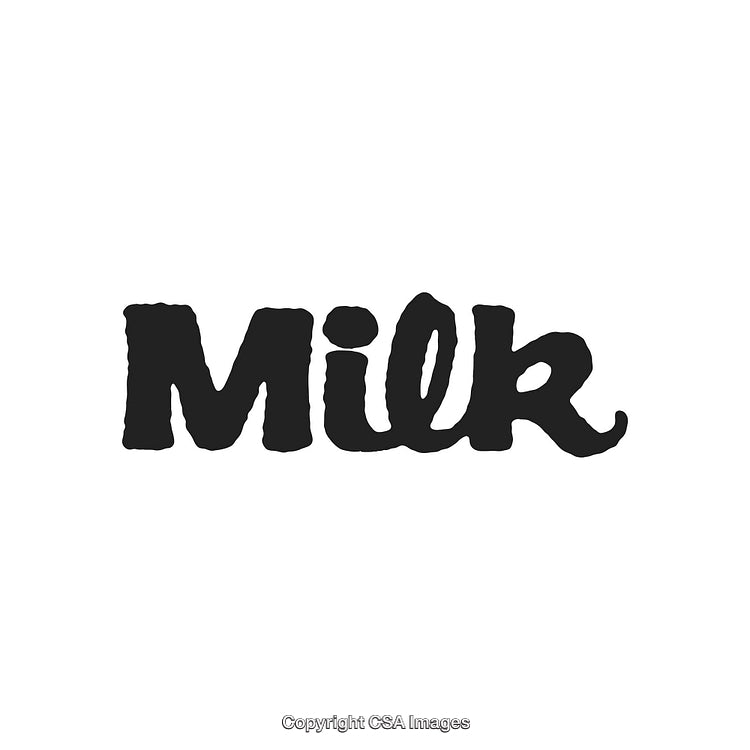 Retro-Style Milk Logo With Bold Black Font on a White Background
