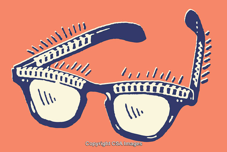 Stylish Illustration of Modern Glasses in Bold Artistic Style