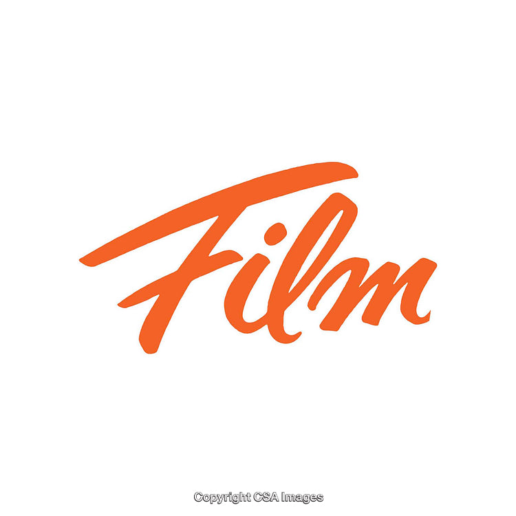Orange Script Style Typography Displaying the Word 'Film' in Bold Design