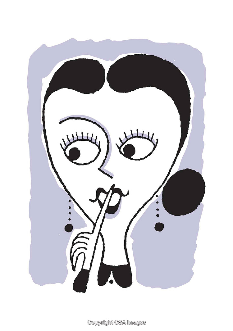 Playful Illustrated Portrait of a Woman in a Whimsical Style