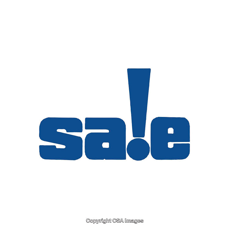 Bold Blue Text Art Design Depicting Sale with Unique Typography