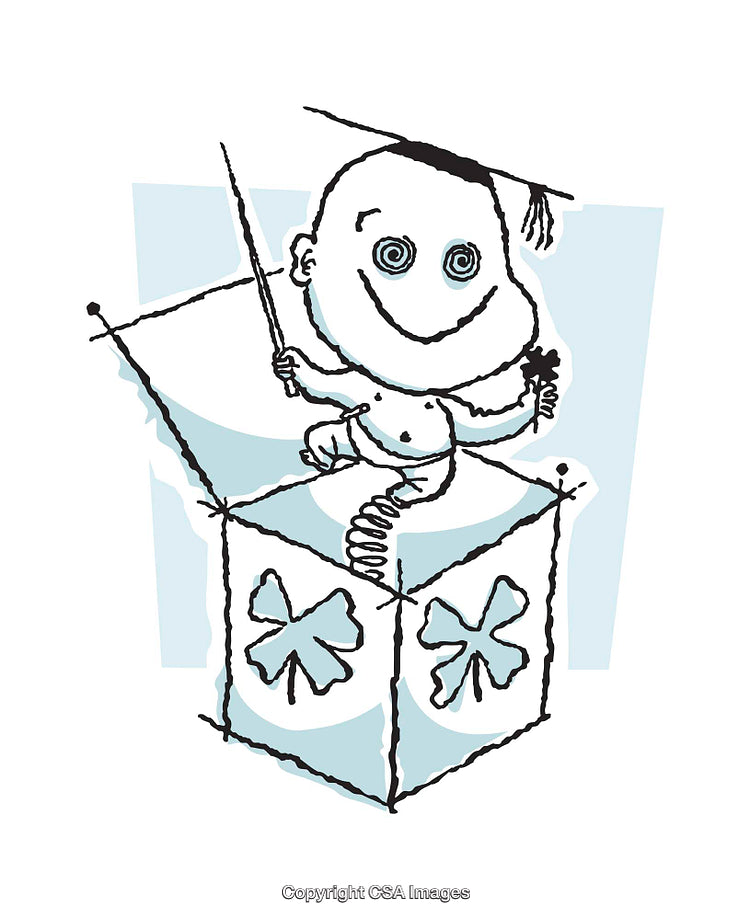 Playful Illustration of a Jack-In-The-Box With a Fun, Whimsical Theme