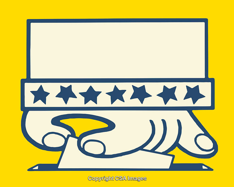Colorful Line Art Illustration of Voting and Democracy Symbol