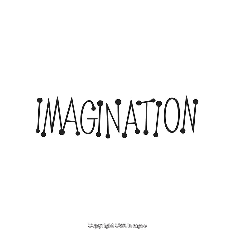 Creative Word Art Displaying Imagination With Abstract Dotted Font Style