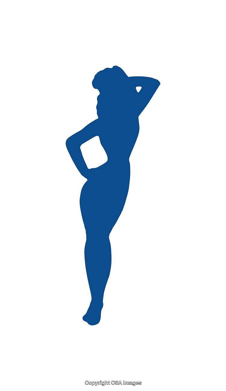 Silhouette of a Standing Figure in a Side Pose on White