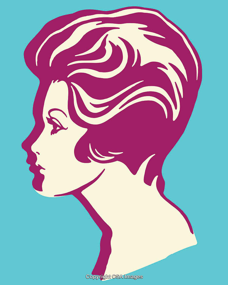 Colorful Profile Illustration of a Woman in Minimalist Pop Art Style
